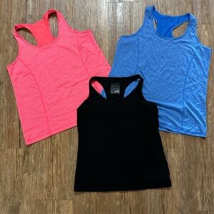 Women's Racerback Tank Top - Black, Blue, and Pink